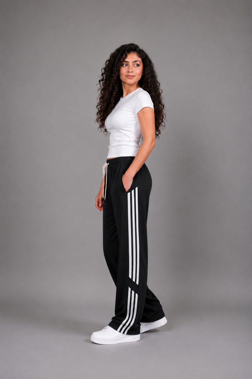 Striped Wide-Leg Sweatpants