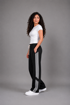 Striped Wide-Leg Sweatpants