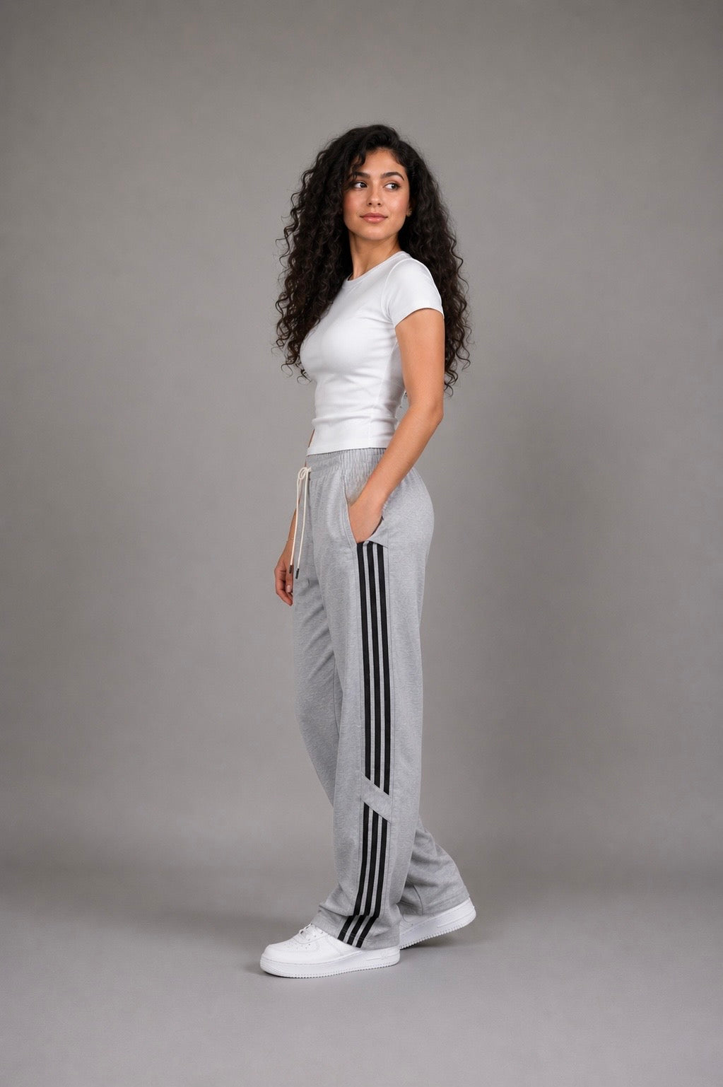 Striped Wide-Leg Sweatpants