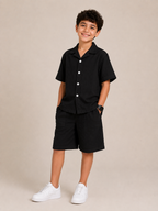 Laurent Kids' Button-Up Shirt & Shorts Set