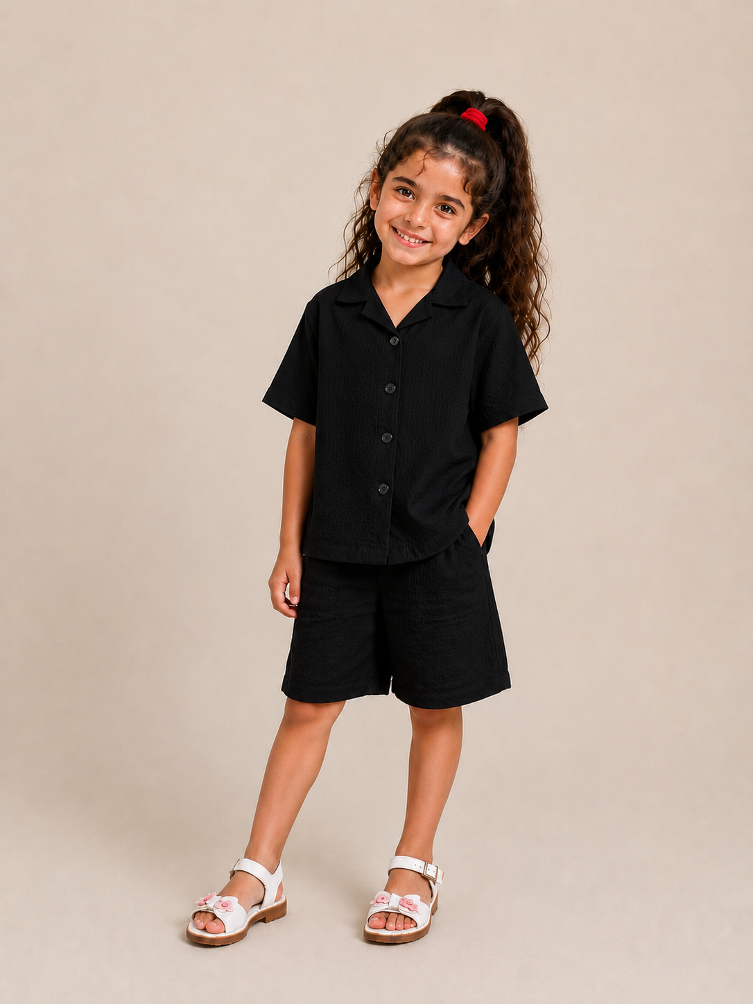 Laurent Kids' Button-Up Shirt & Shorts Set