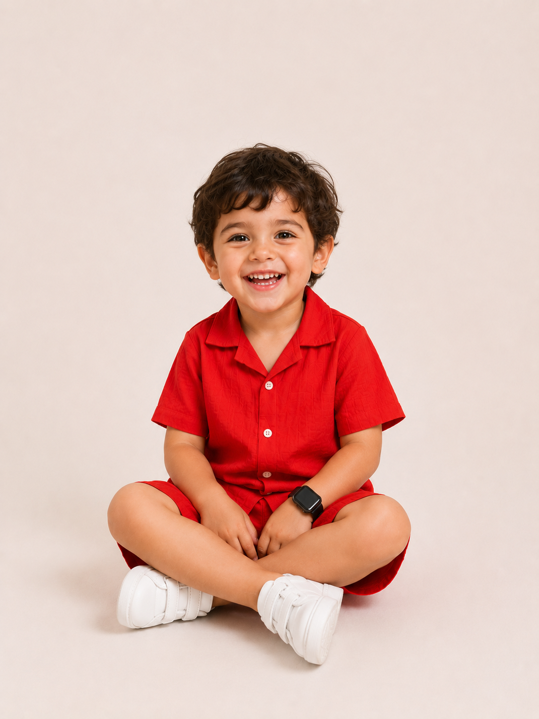 Laurent Kids' Button-Up Shirt & Shorts Set