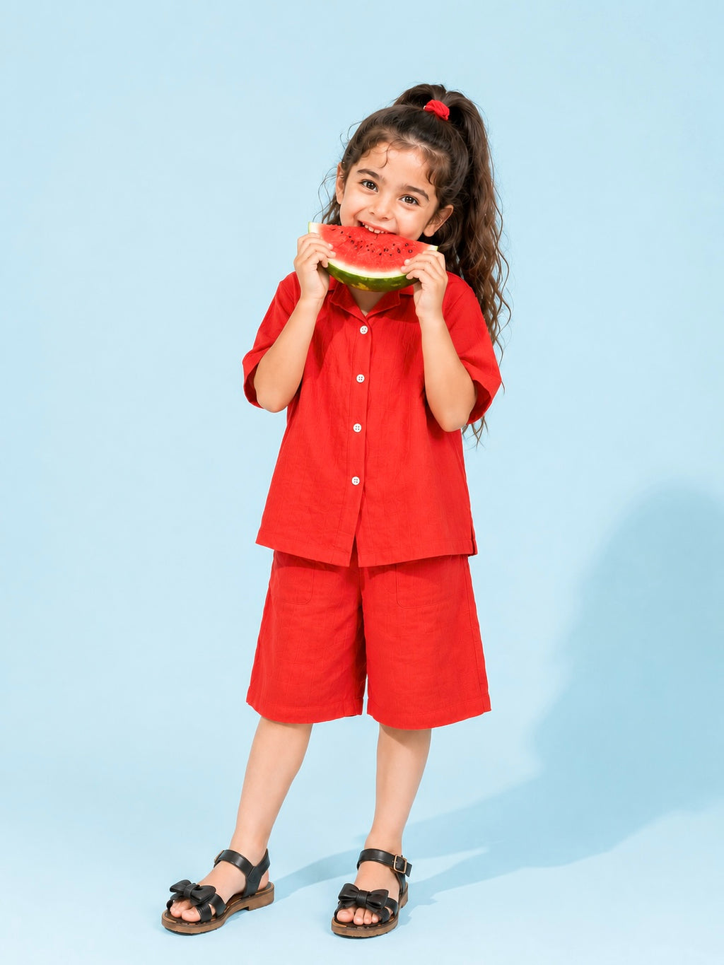 Laurent Kids' Button-Up Shirt & Shorts Set