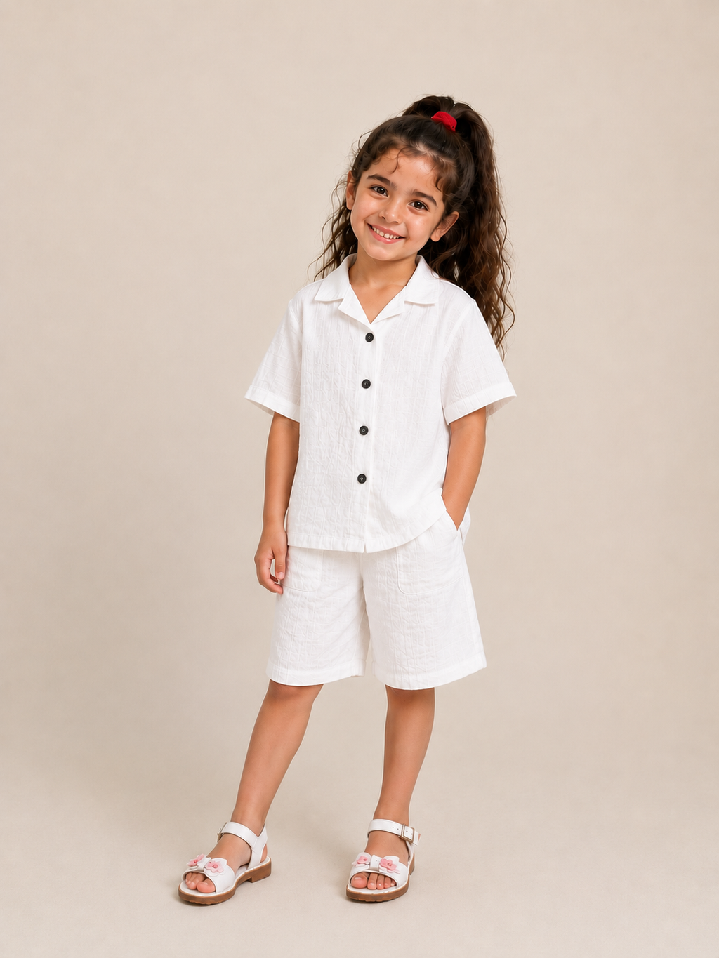 Laurent Kids' Button-Up Shirt & Shorts Set