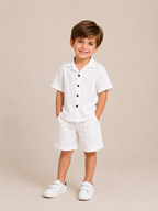 Laurent Kids' Button-Up Shirt & Shorts Set