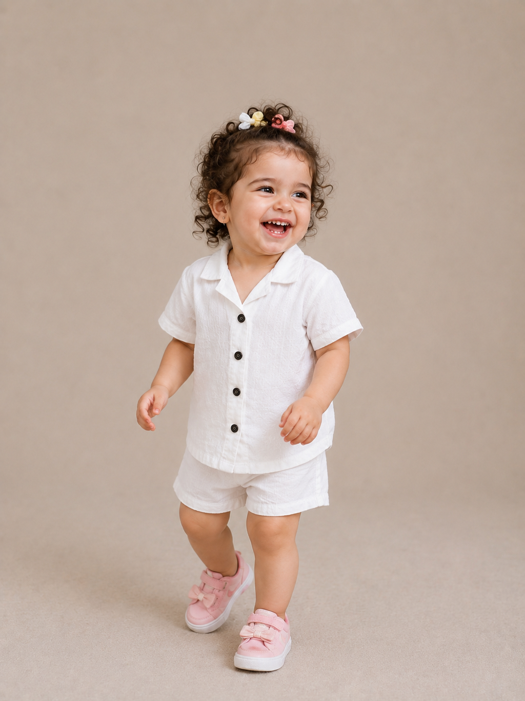 Laurent Kids' Button-Up Shirt & Shorts Set