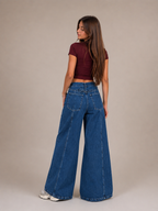 Laurent Girls' Wide-Leg Denim Jeans