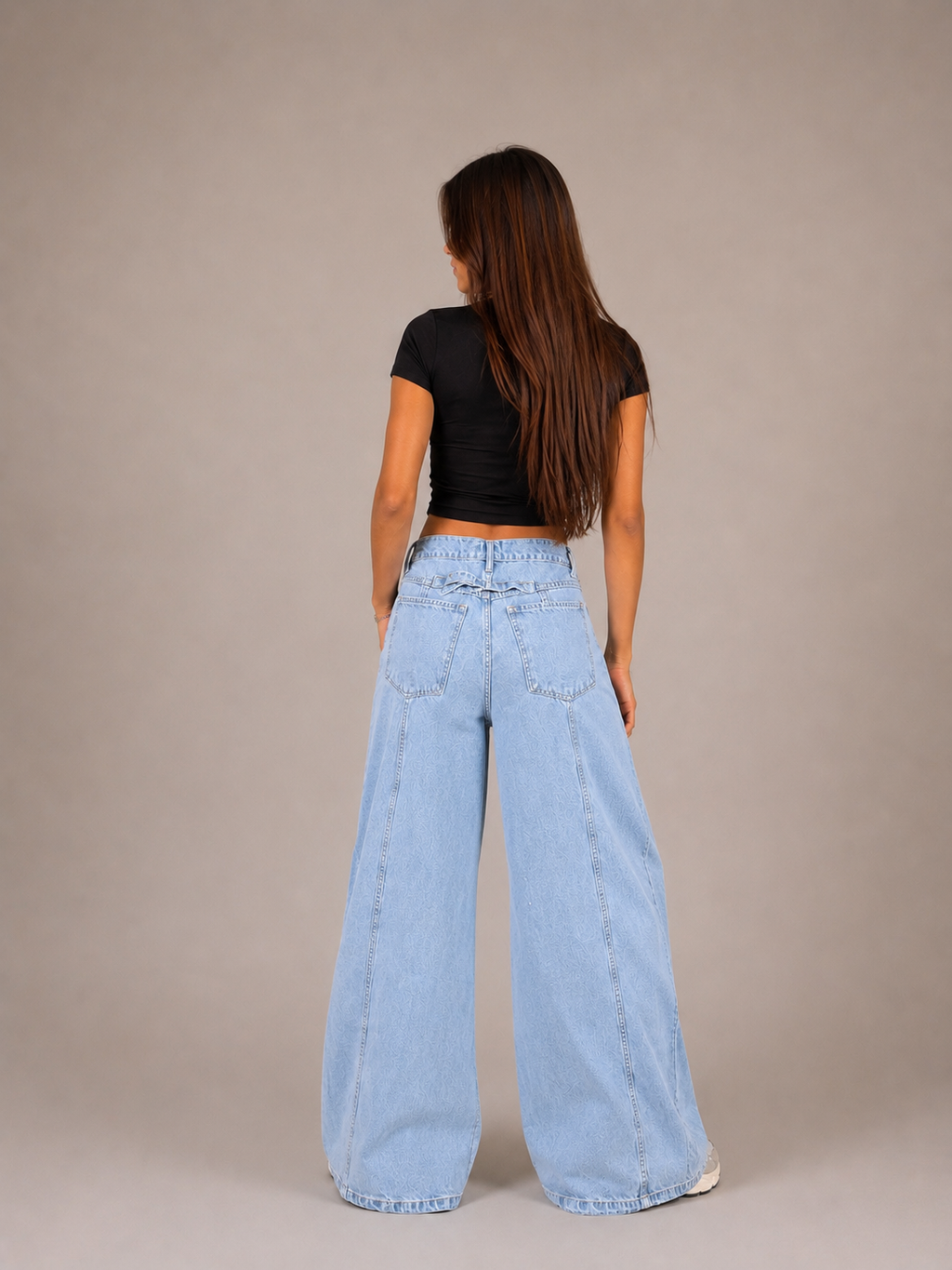 Laurent Girls' Wide-Leg Denim Jeans