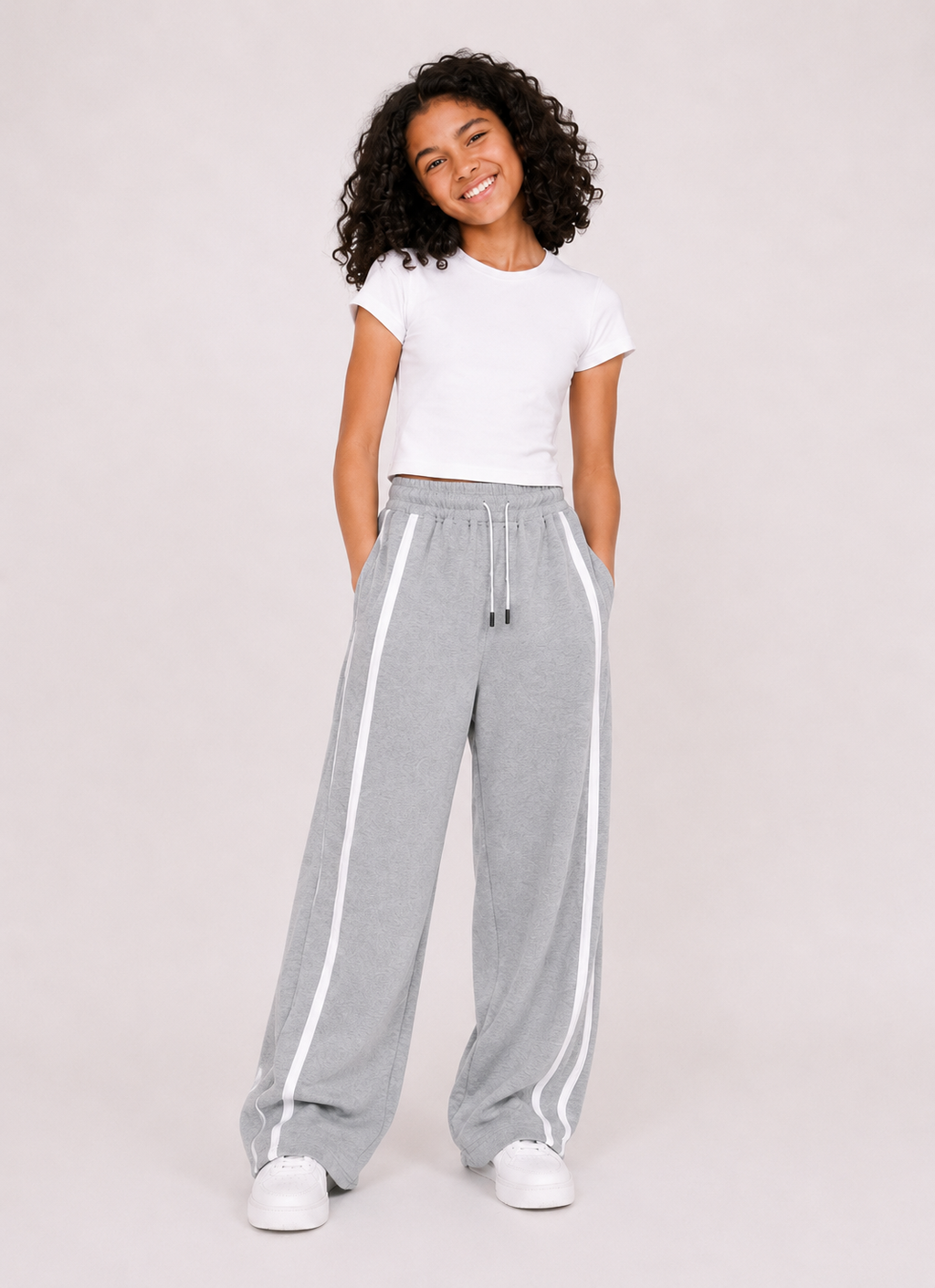 Laurent Kids' Wide-Leg Sweatpants with Side Stripes