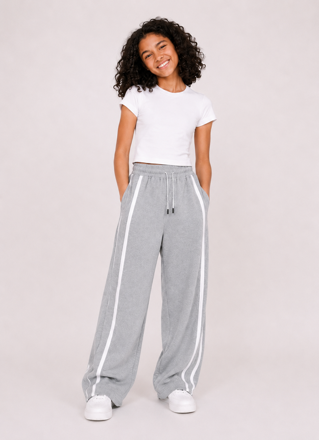 Laurent Kids' Wide-Leg Sweatpants with Side Stripes