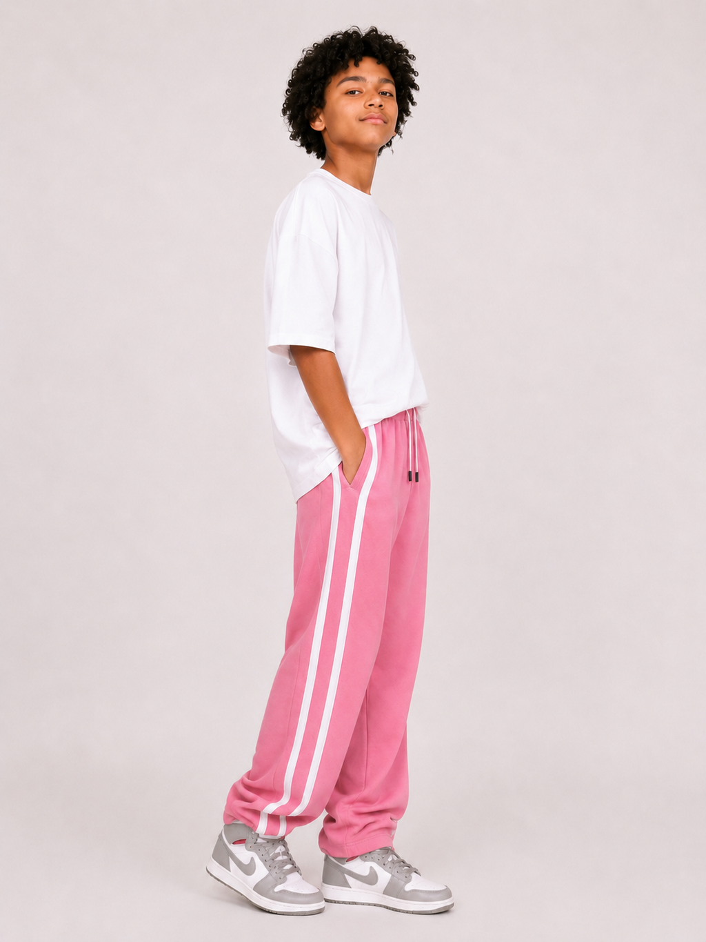 Laurent Kids' Wide-Leg Sweatpants with Side Stripes