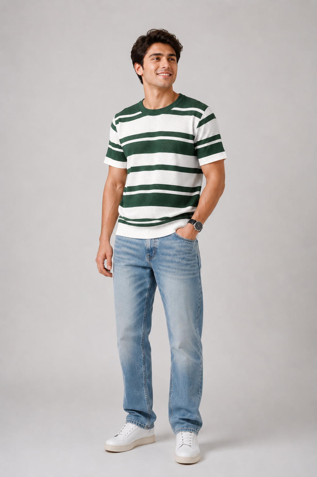 Laurent Men's Striped Knit T-Shirt Main image