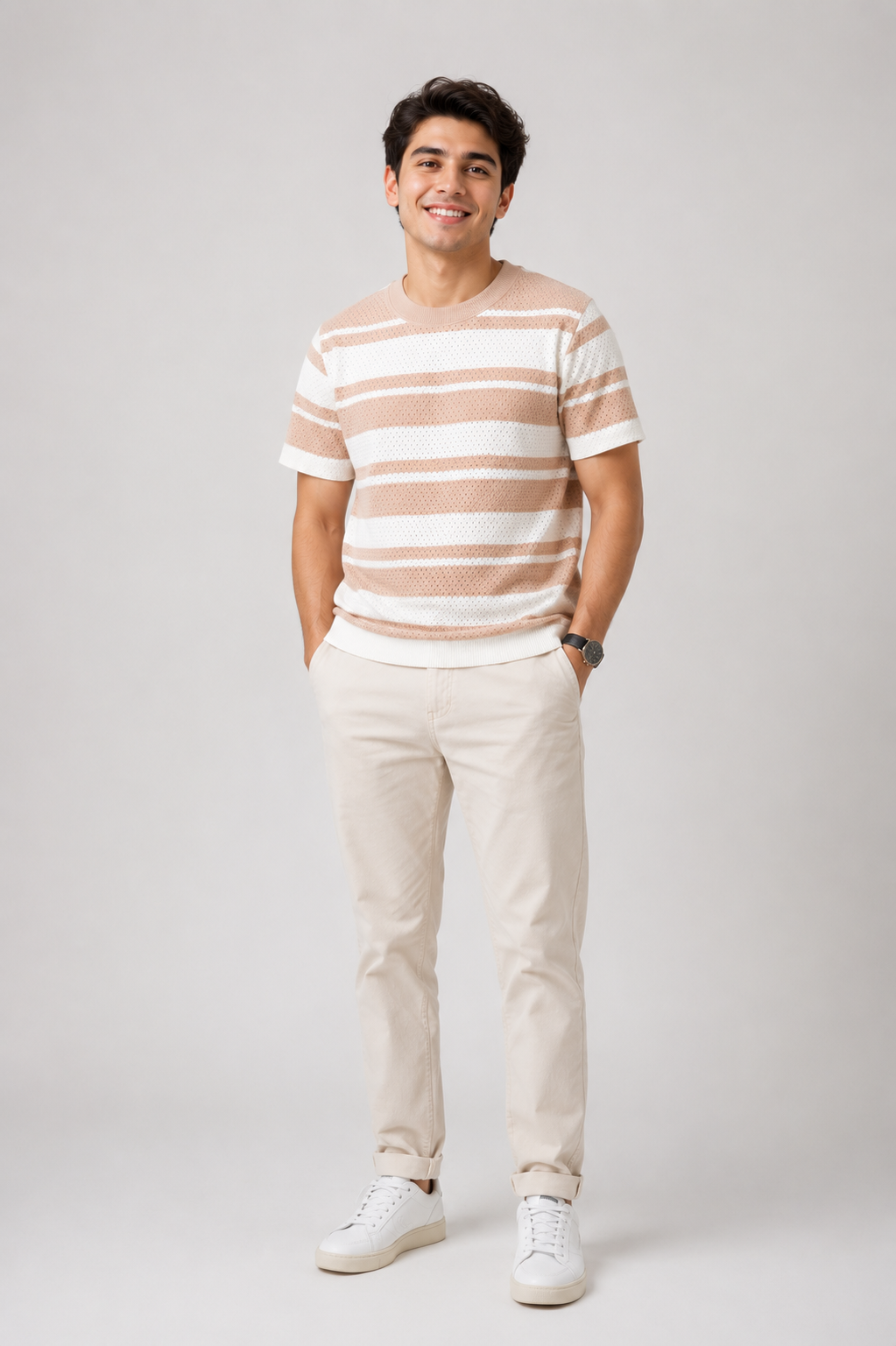 Laurent Men's Striped Knit T-Shirt