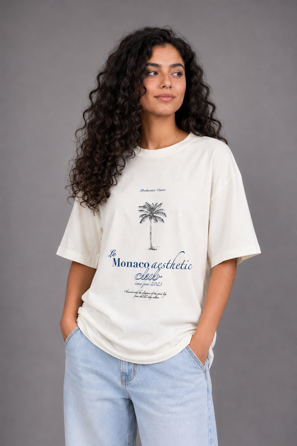 Laurent Unisex Monaco Aesthetic Club Graphic Oversized T-Shirt