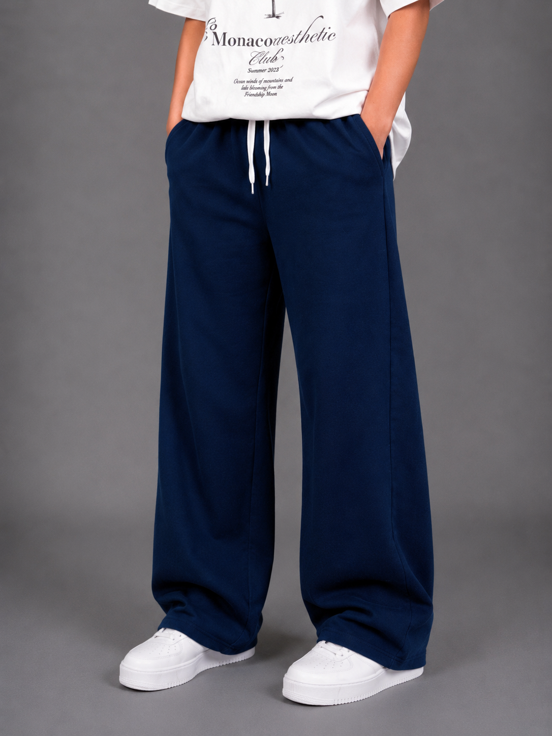 Plain Wide-Leg Sweatpants