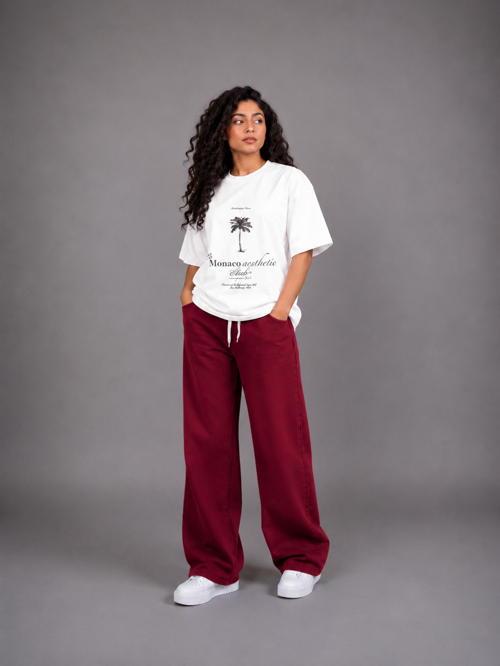 Plain Wide-Leg Sweatpants