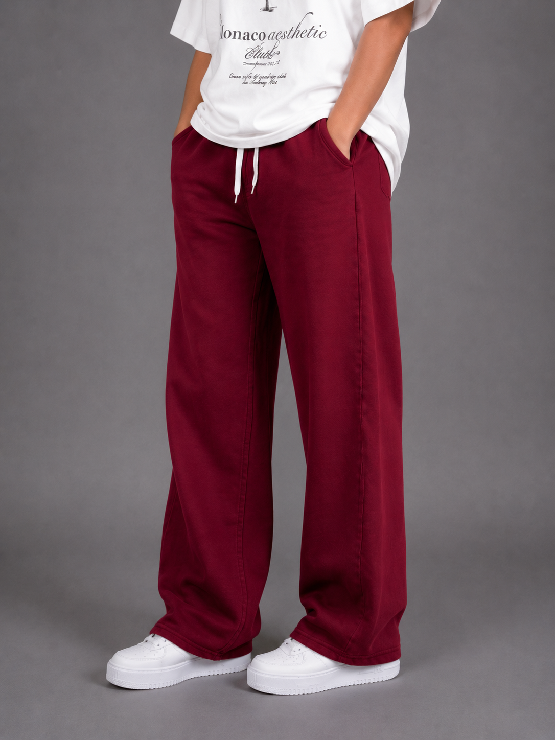 Plain Wide-Leg Sweatpants