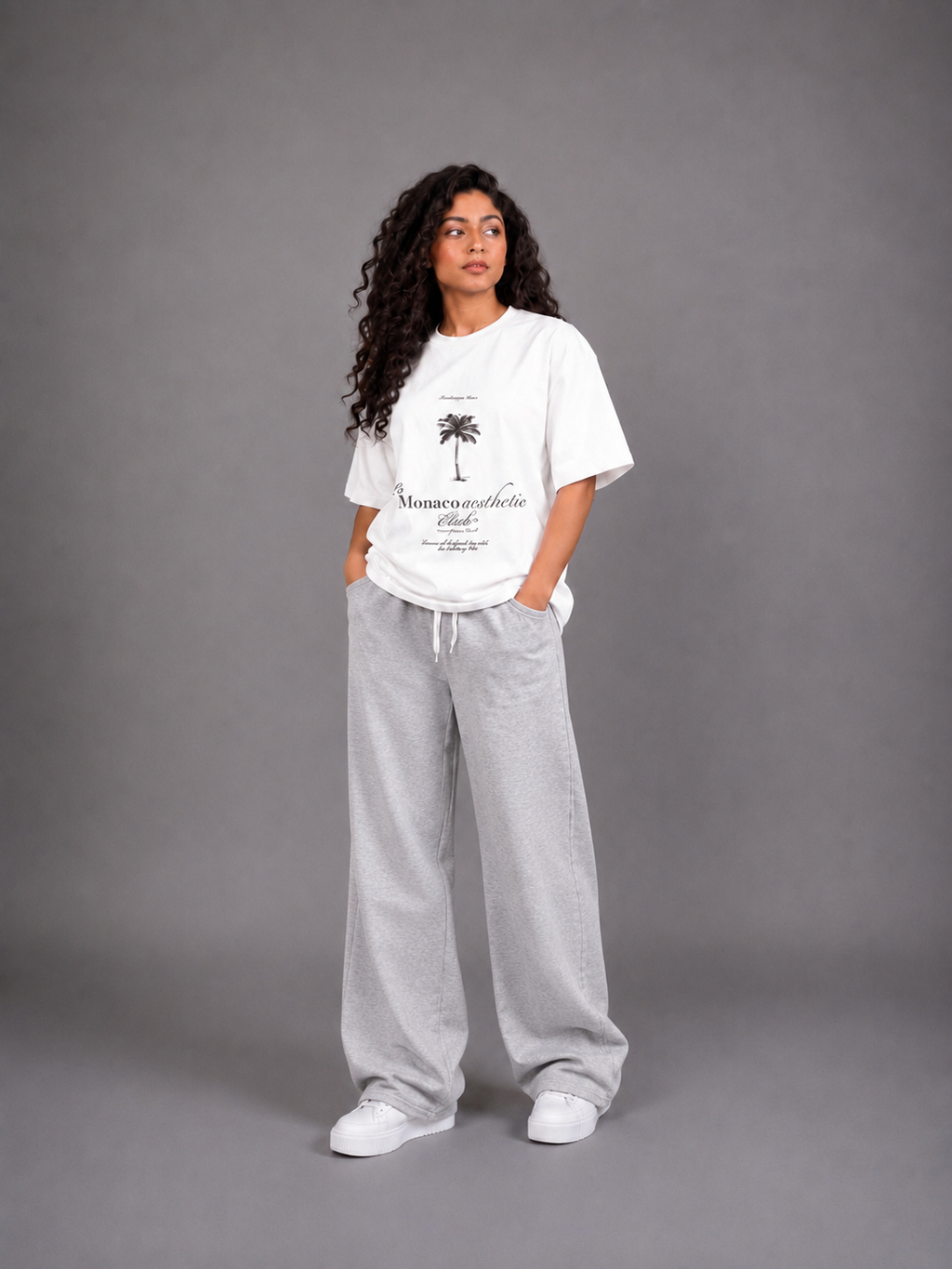 Plain Wide-Leg Sweatpants
