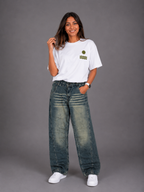 Laurent Unisex Wide-Leg Vintage Wash Denim